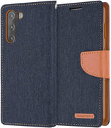 Goospery CANVAS Card Holder Fabric Folio Wallet Flip Stand Case For Galaxy S21 Plus (6.7 inches)