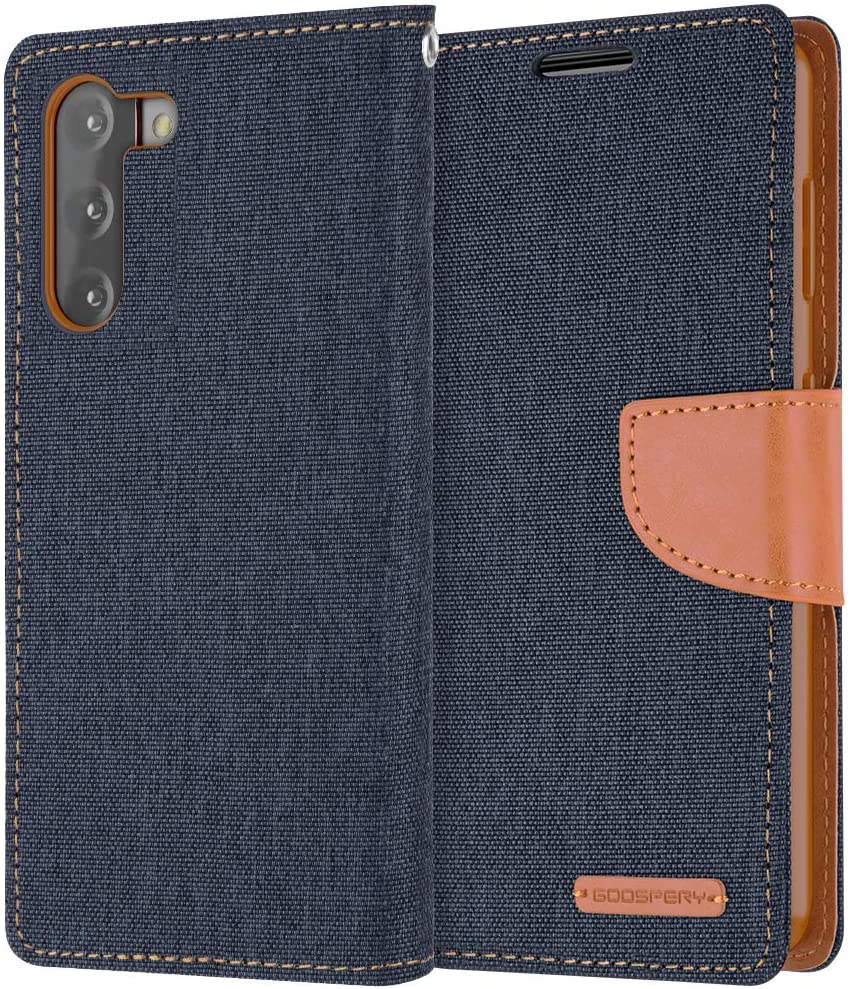 Goospery CANVAS Card Holder Fabric Folio Wallet Flip Stand Case For Galaxy S21 Plus (6.7 inches)