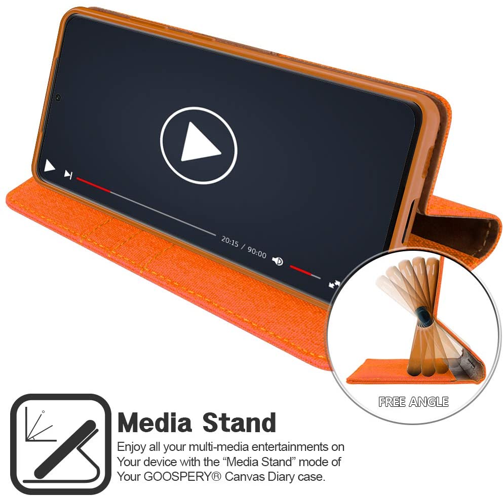 Goospery CANVAS Card Holder Fabric Folio Wallet Flip Stand Case For Galaxy S21 Plus (6.7 inches)
