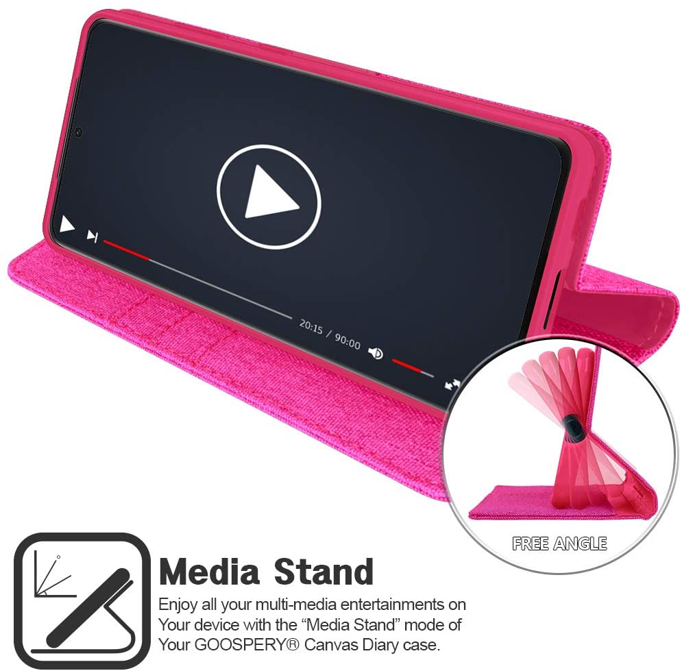 Goospery CANVAS Card Holder Fabric Folio Wallet Flip Stand Case For Galaxy S21 Plus (6.7 inches)