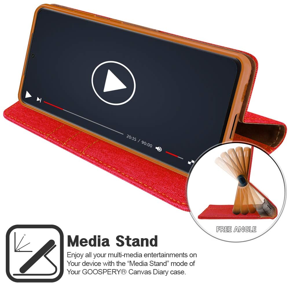 Goospery CANVAS Card Holder Fabric Folio Wallet Flip Stand Case For Galaxy S21 Plus (6.7 inches)