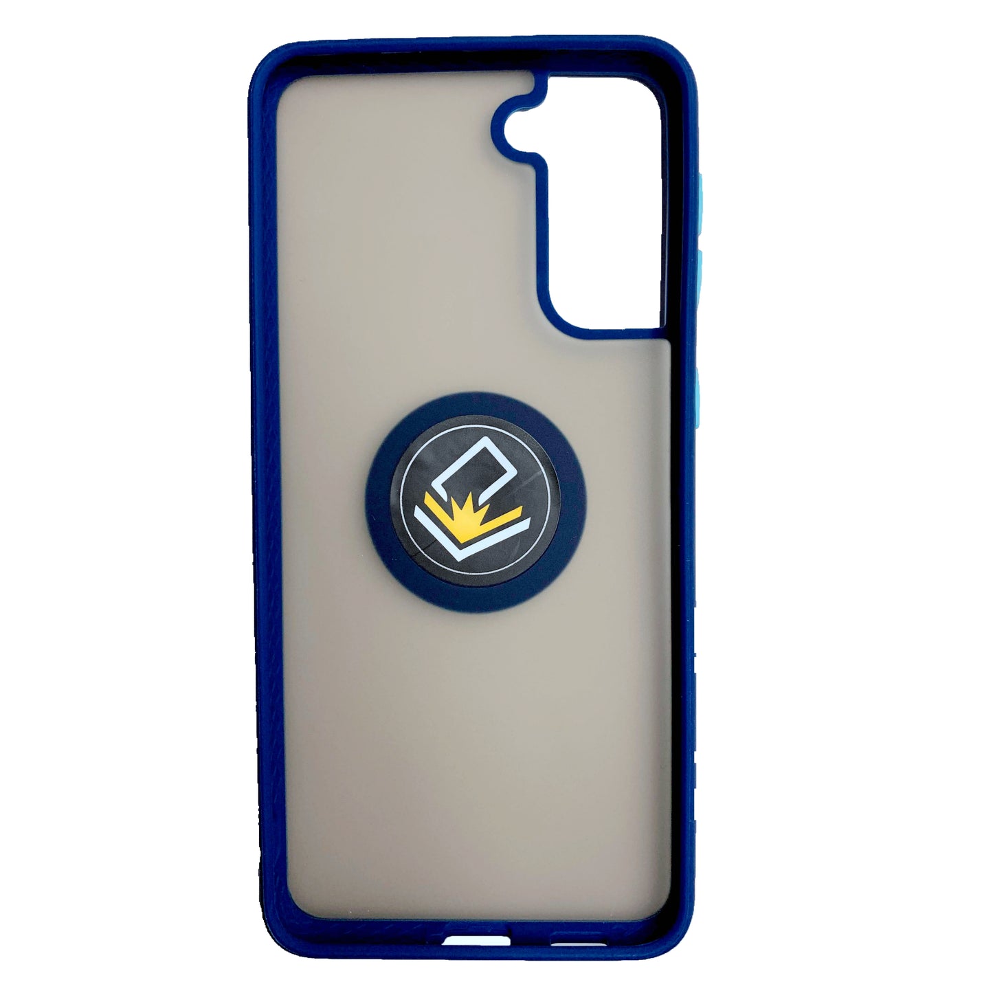 360 Degrees Rotating Metal Ring Kickstand, Heavy Duty Shockproof Protective Cover Rubber Hybrid Matte Clear Case For Samsung S21 5G 6.2"