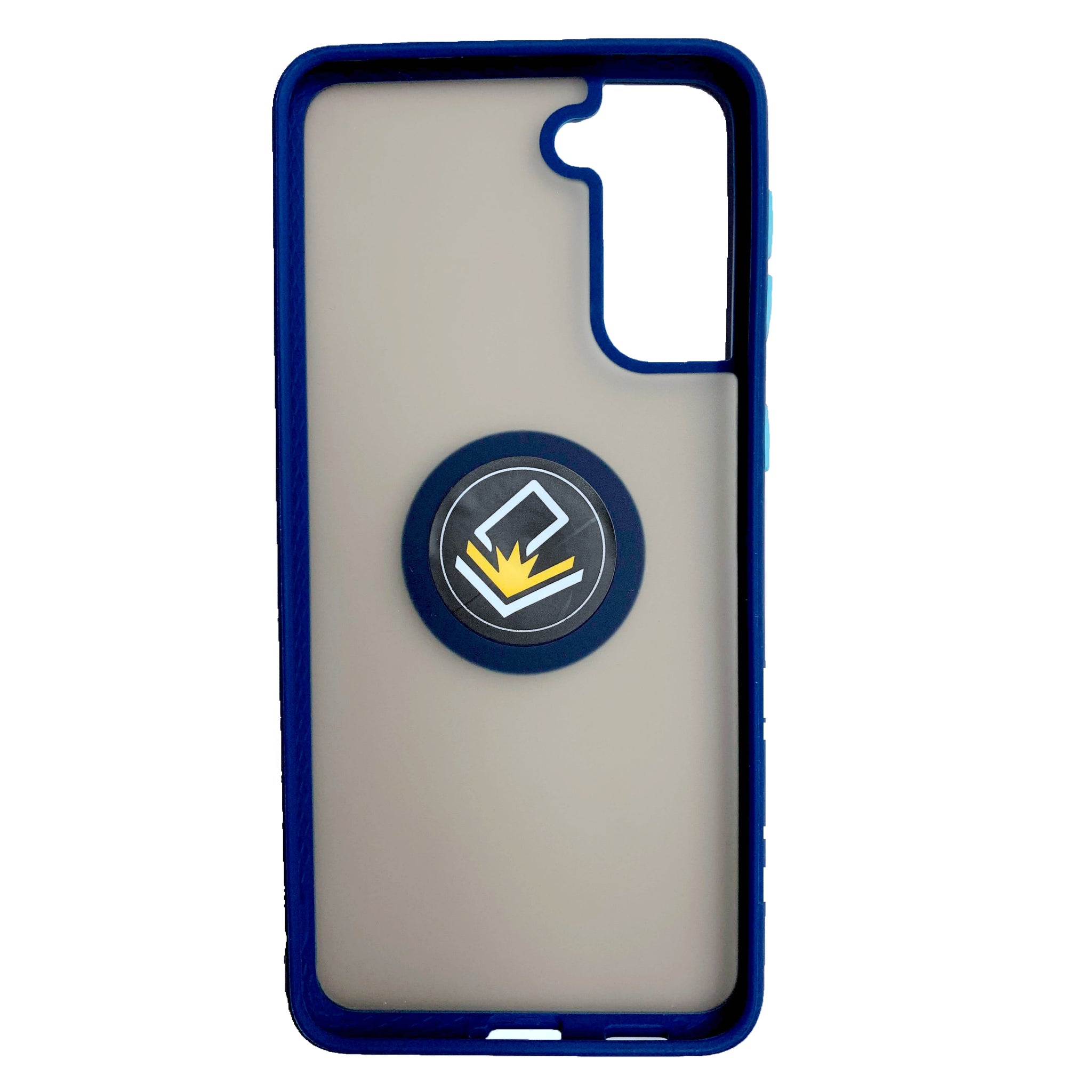 360 Degrees Rotating Metal Ring Kickstand, Heavy Duty Shockproof Protective Cover Rubber Hybrid Matte Clear Case For Samsung S21 5G 6.2"