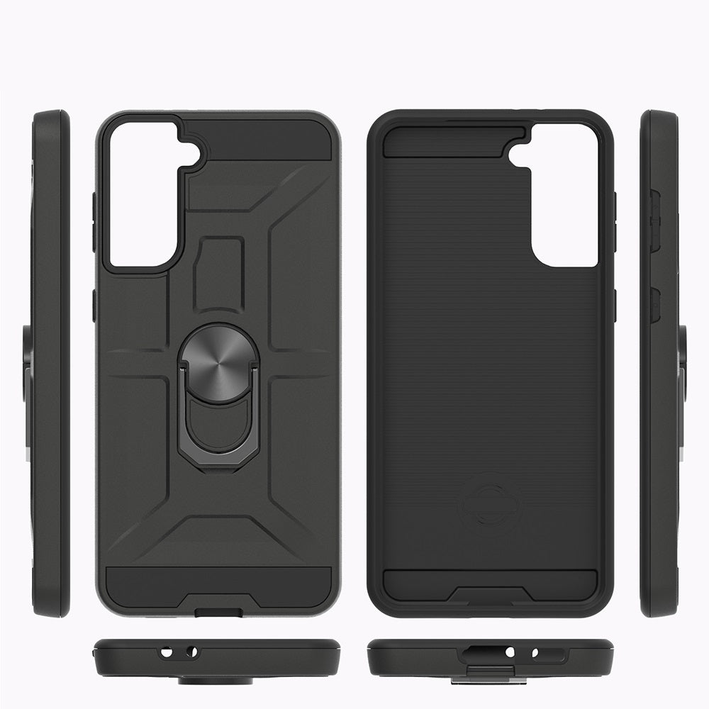 Anti-Drop Hybrid Magnetic Hard Armor Case with Ring Holder for Samsung Galaxy S21 5G 6.2"