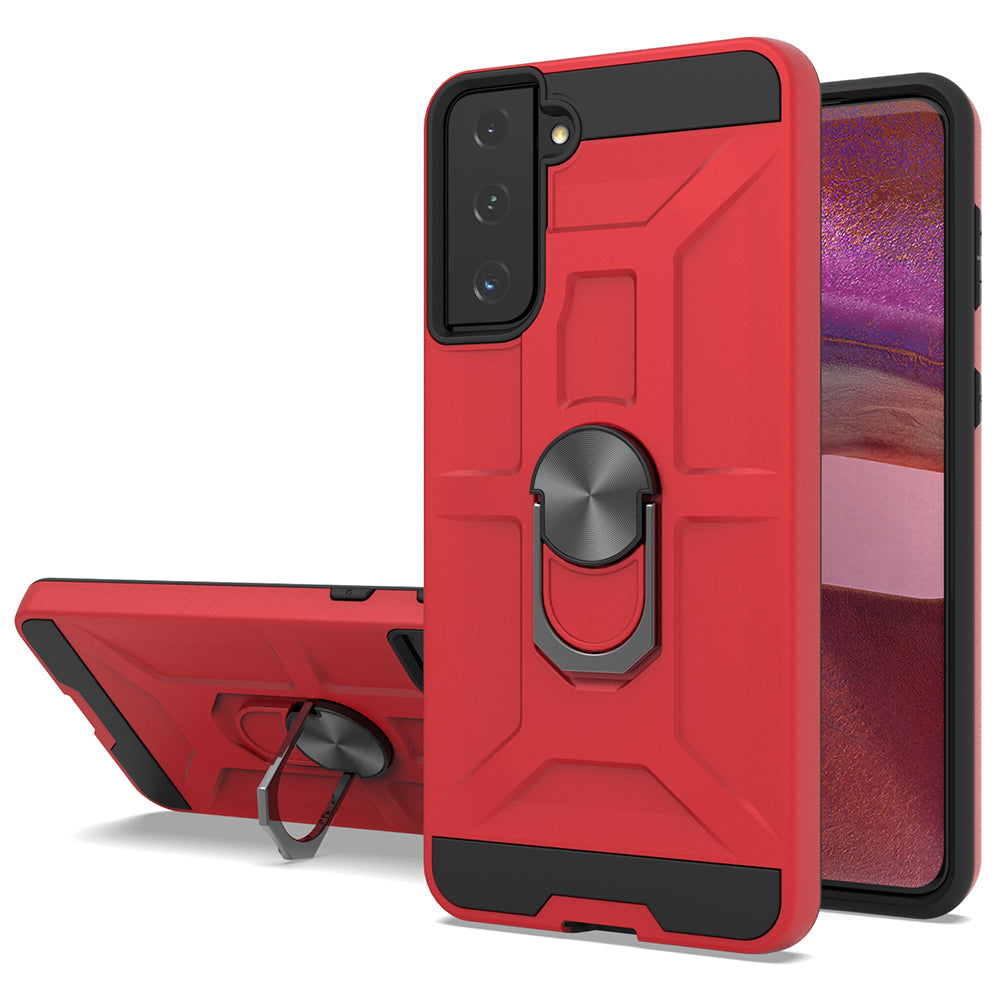 Anti-Drop Hybrid Magnetic Hard Armor Case with Ring Holder for Samsung Galaxy S21 5G 6.2"