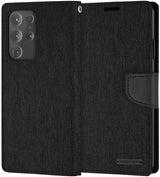 Goospery CANVAS Card Holder Fabric Folio Wallet Flip Stand Case For Galaxy S21 Ultra (6.8 inches)