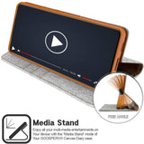 Goospery CANVAS Card Holder Fabric Folio Wallet Flip Stand Case For Galaxy S21 Ultra (6.8 inches)