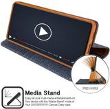 Goospery CANVAS Card Holder Fabric Folio Wallet Flip Stand Case For Galaxy S21 Ultra (6.8 inches)