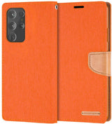 Goospery CANVAS Card Holder Fabric Folio Wallet Flip Stand Case For Galaxy S21 Ultra (6.8 inches)
