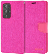 Goospery CANVAS Card Holder Fabric Folio Wallet Flip Stand Case For Galaxy S21 Ultra (6.8 inches)