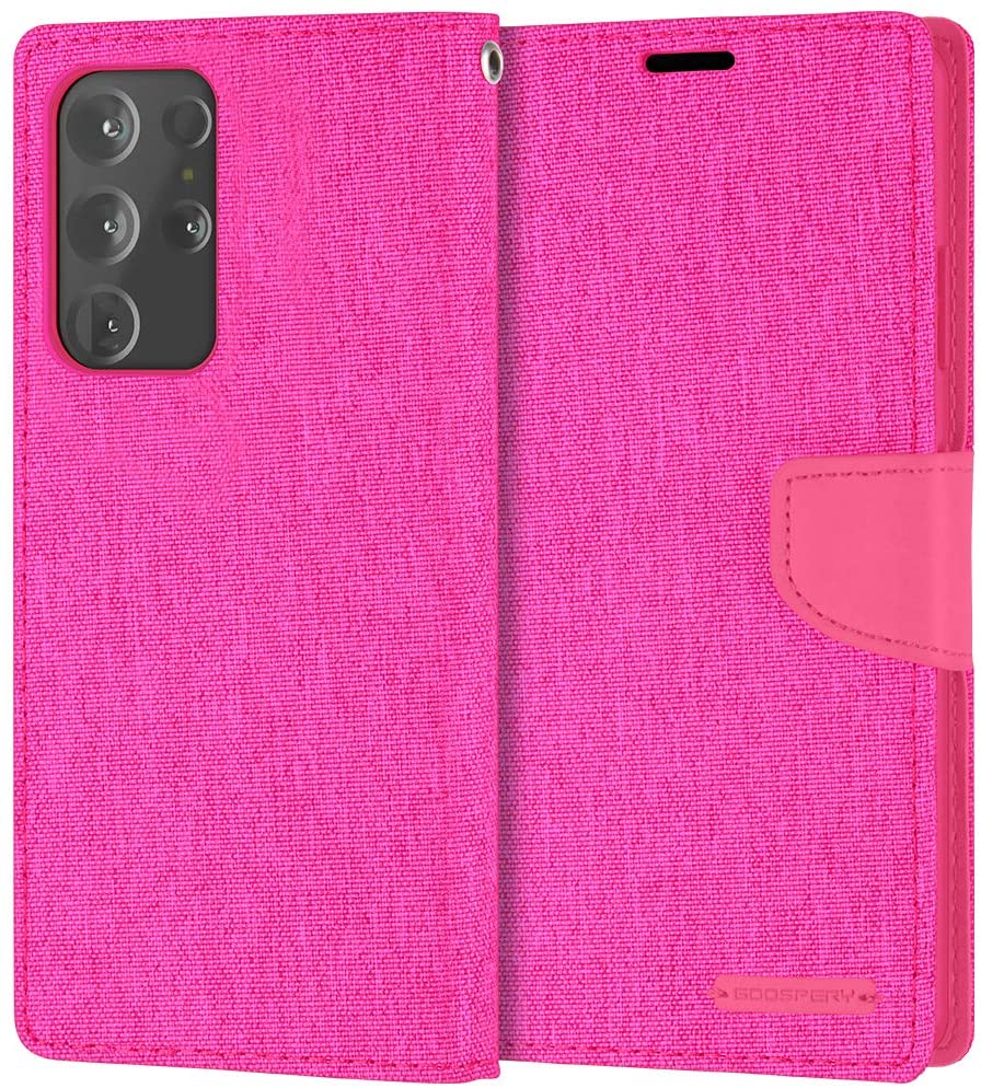 Goospery CANVAS Card Holder Fabric Folio Wallet Flip Stand Case For Galaxy S21 Ultra (6.8 inches)