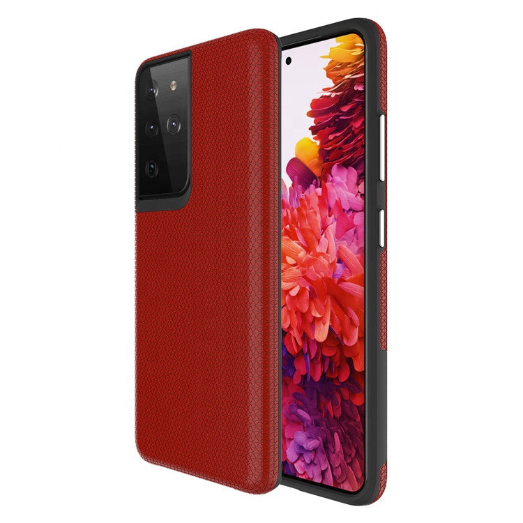 Triangle Dot PC+TPU Dual Layer Rugged Shockproof Hybrid Armor Case For Samsung S21 Ultra 5G 6.8"