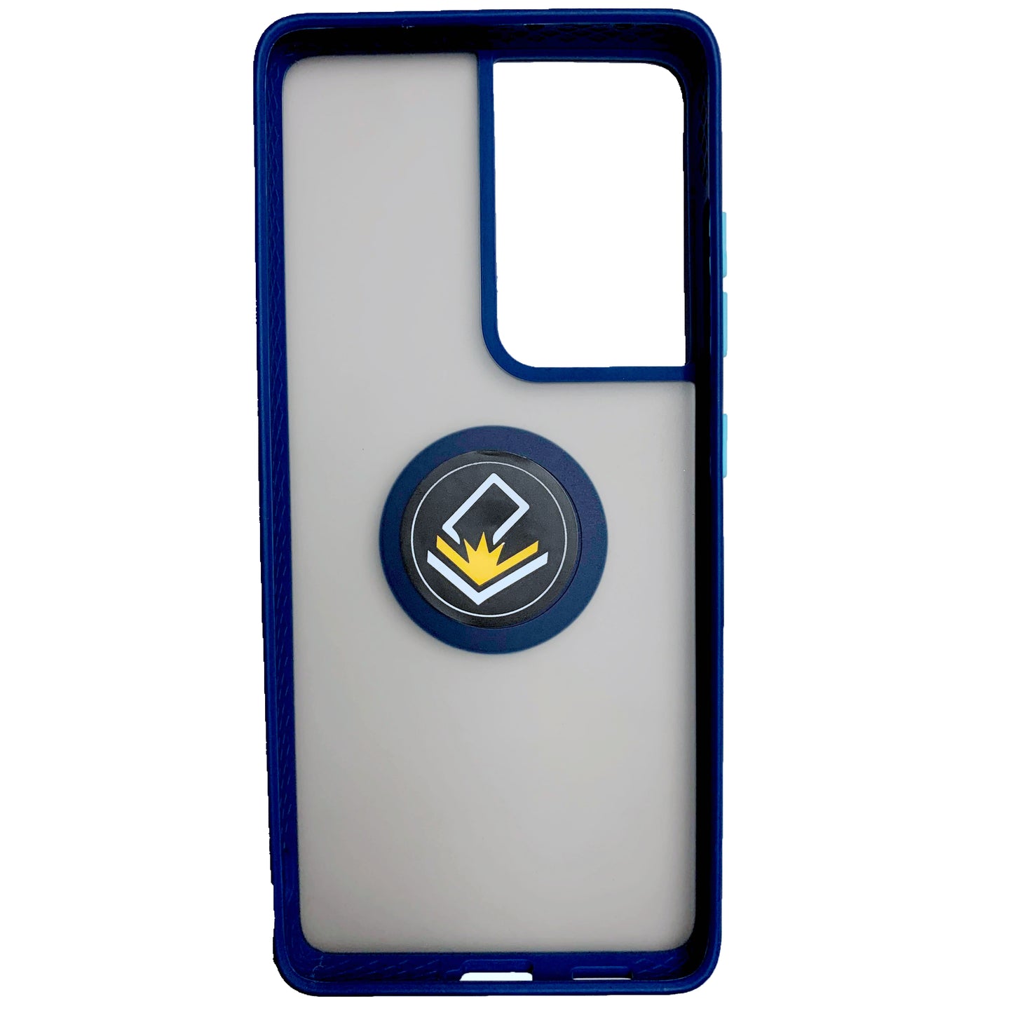 360 Degrees Rotating Metal Ring Kickstand, Heavy Duty Shockproof Protective Cover Rubber Hybrid Matte Clear Case For Samsung S21 Ultra 5G 6.8"