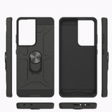 Anti-Drop Hybrid Magnetic Hard Armor Case with Ring Holder for Samsung Galaxy S21 Ultra 5G 6.8"