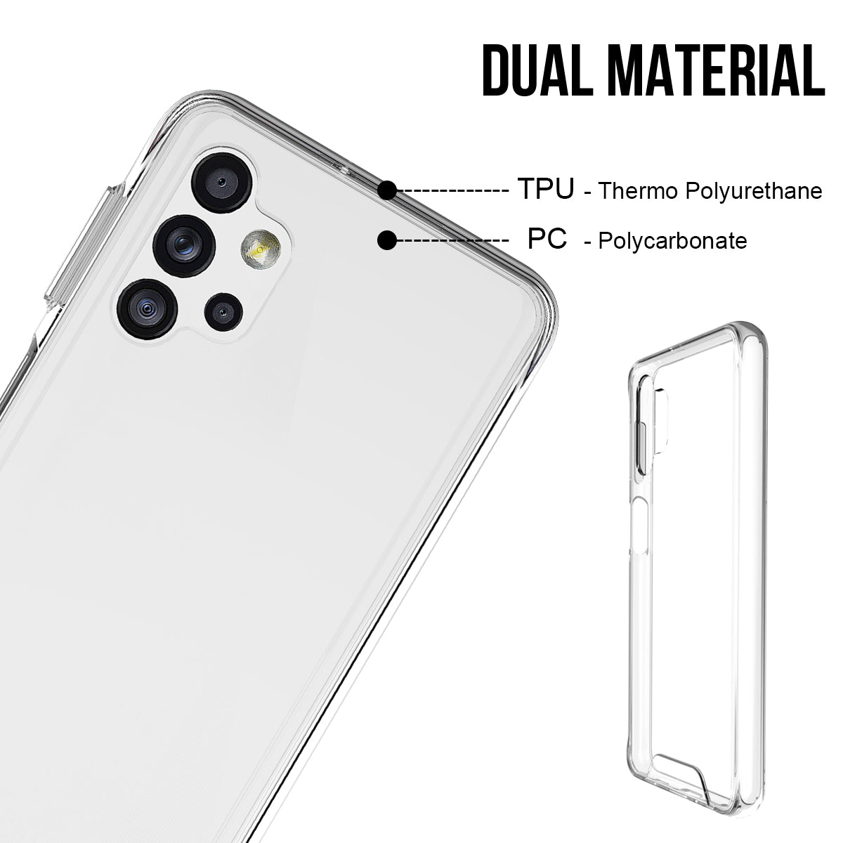 Premium Transparent Rugged Clear Shockproof SPACE Case Cover For Samsung Galaxy A32 5G 6.5"