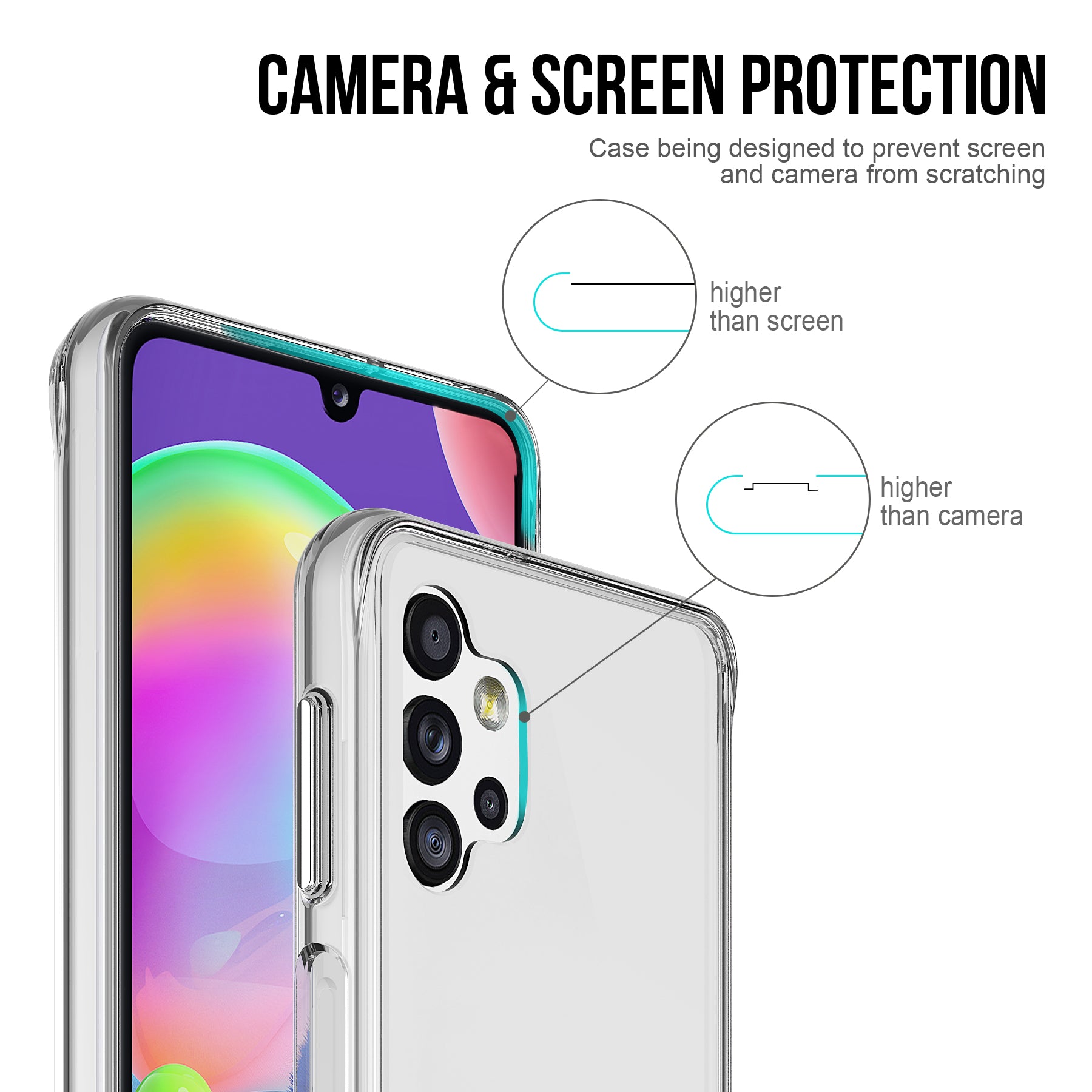 Premium Transparent Rugged Clear Shockproof SPACE Case Cover For Samsung Galaxy A32 5G 6.5"