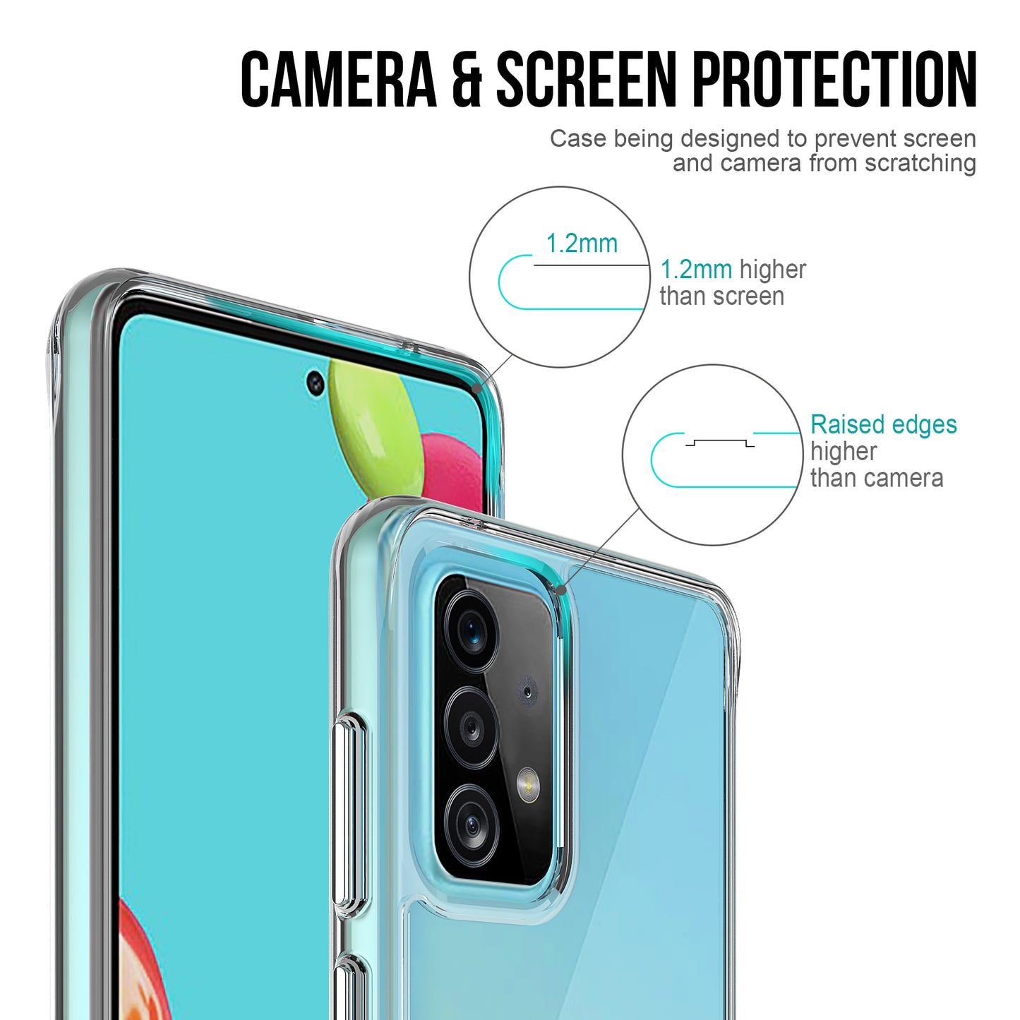 Premium Transparent Rugged Clear Shockproof SPACE Case Cover For Samsung Galaxy A52 5G 6.5"