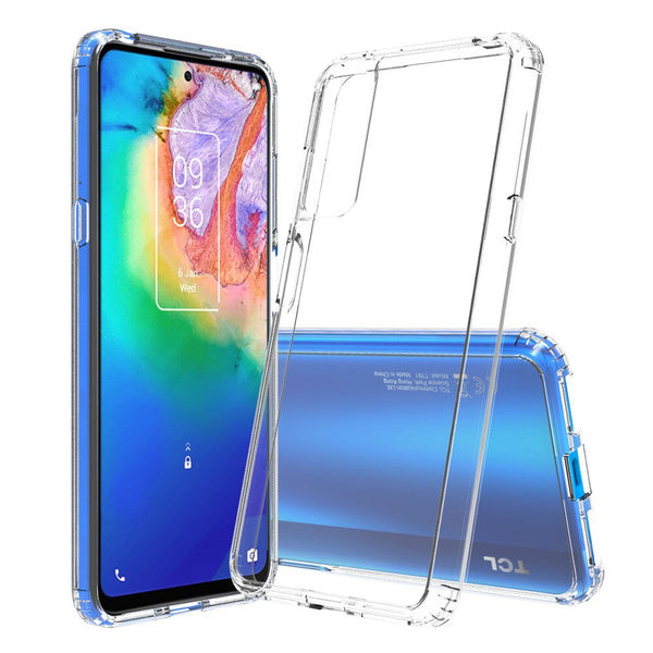 Premium Transparent Rugged Hybrid Clear PC+TPU Shockproof Case Cover For TCL 20S 6.67"