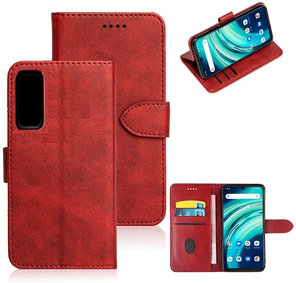 Simulate Leather Folio Wallet Flip Case 3 Card Slot w/Magnetic Clip Cover For TCL 20S(2021) 6.67"