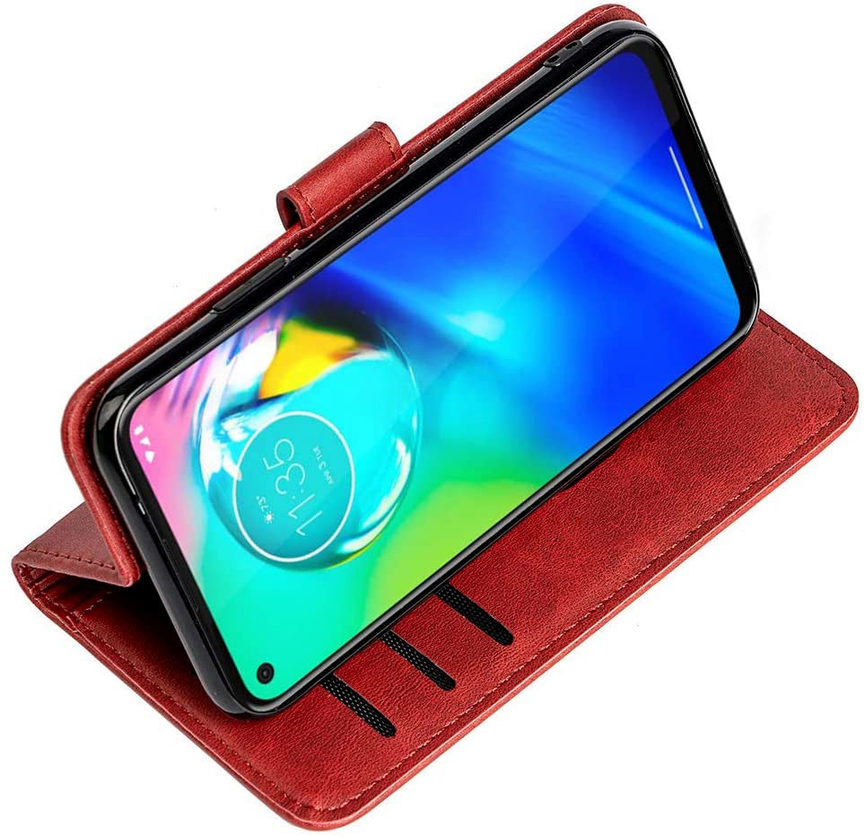 Simulate Leather Folio Wallet Flip Case 3 Card Slot w/Magnetic Clip Cover For TCL 20S(2021) 6.67"