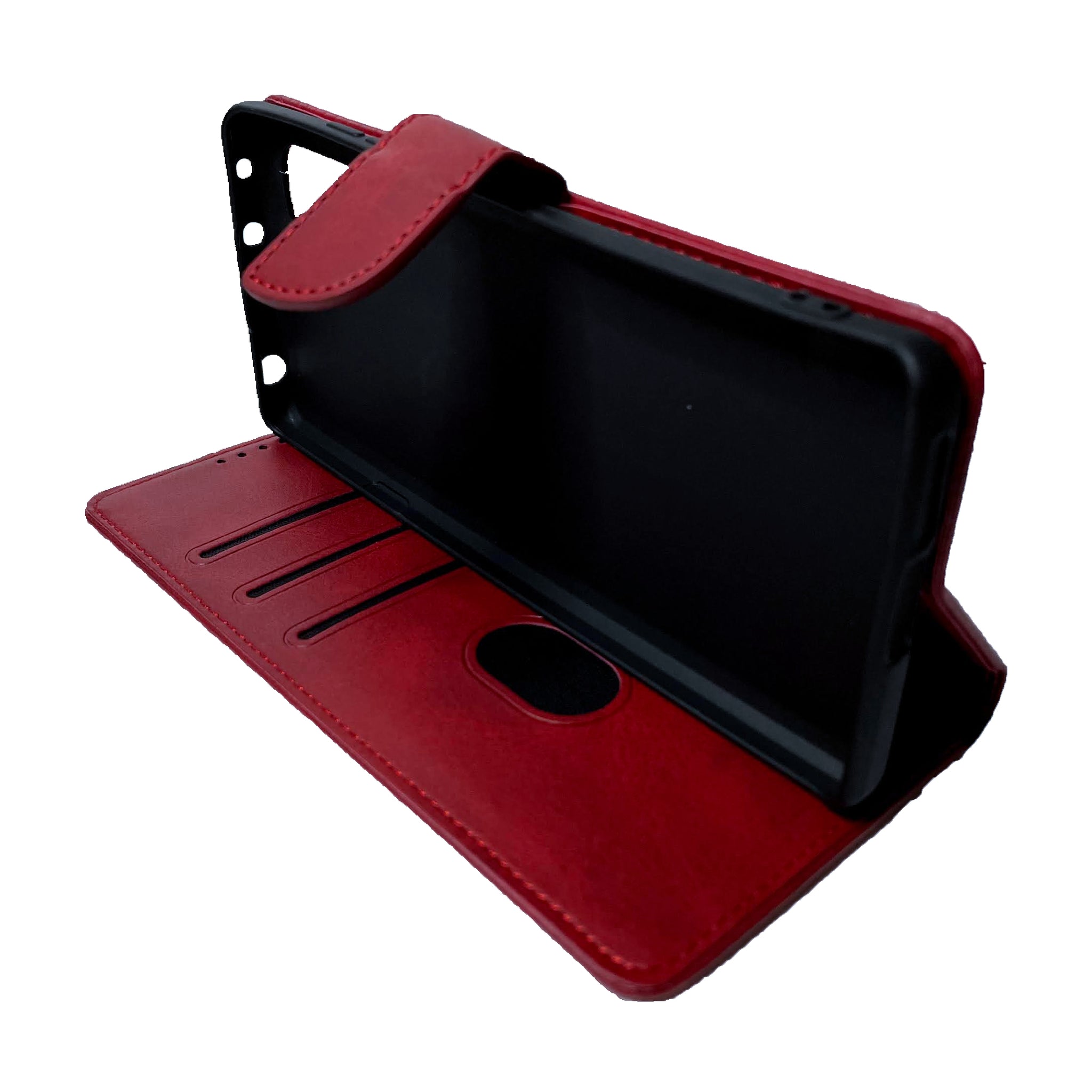 Simulate Leather Folio Wallet Flip Case 3 Card Slot w/Magnetic Clip Cover For TCL 20 Pro(2021) 6.67"