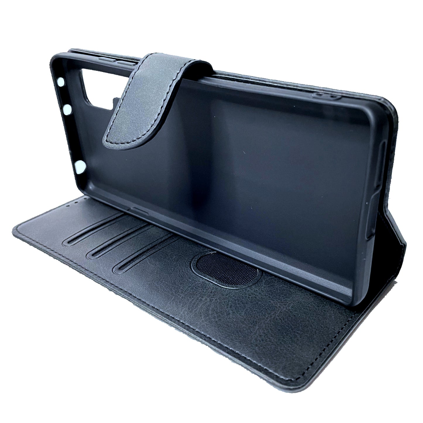 Simulate Leather Folio Wallet Flip Case 3 Card Slot w/Magnetic Clip Cover For TCL 20 Pro(2021) 6.67"