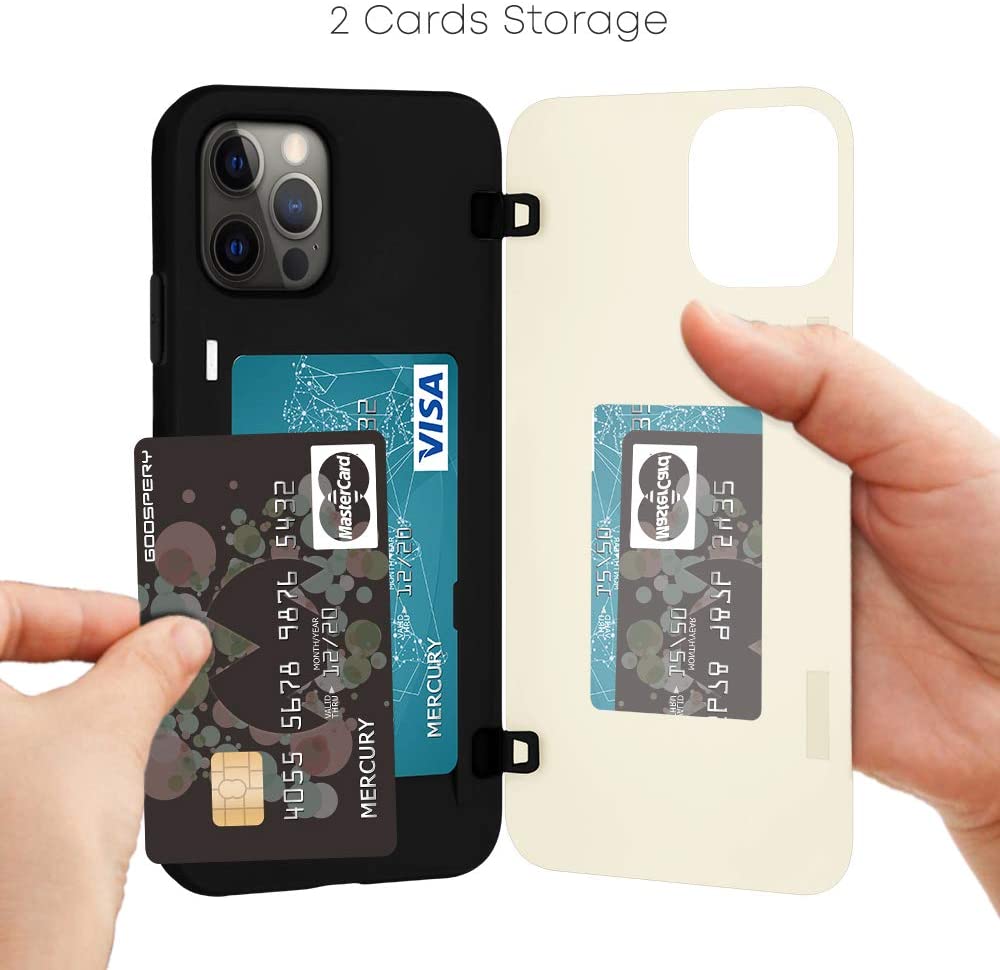 Goospery iPhone 11 Pro Max (6.5 inches) Wallet Case with Card Holder, Protective Dual Layer Bumper Phone Case
