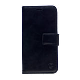 Leather Folio Flip Wallet Case w/Magnetic Clip Card Holders For ZTE Z557(2019) 5"-Black