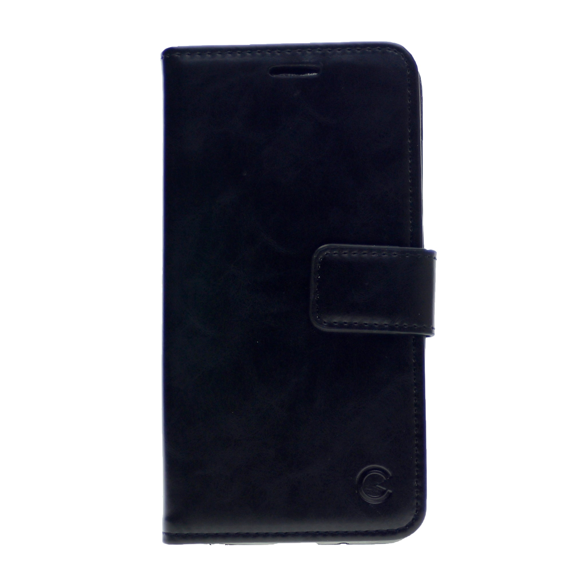 Leather Folio Flip Wallet Case w/Magnetic Clip Card Holders For ZTE Z557(2019) 5"-Black