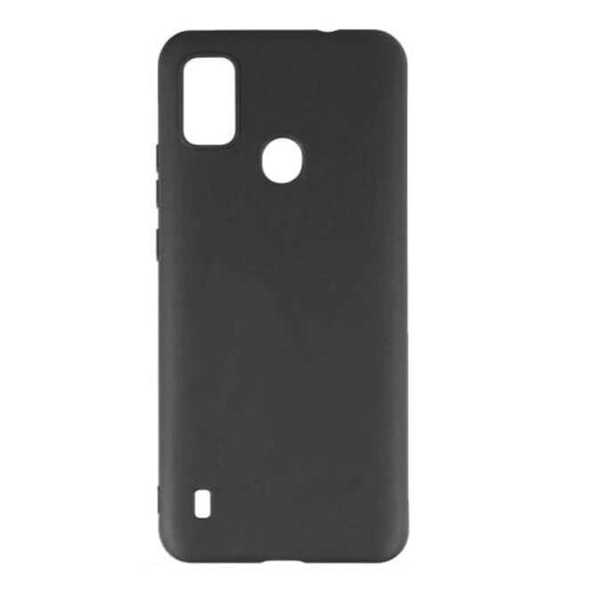 Soft Gel Rubber Matt Back TPU w/Glossy Bumper Case For ZTE Blade A7P 6.5" , Black