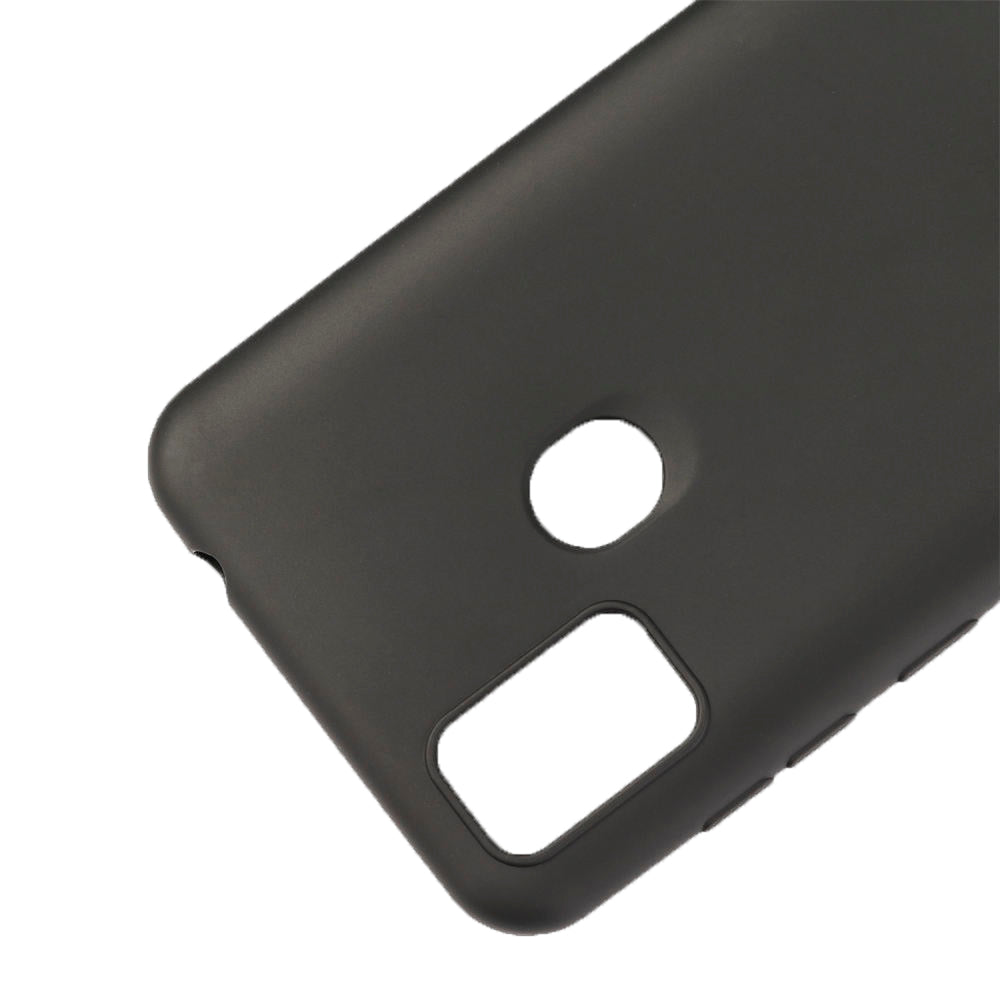Soft Gel Rubber Matt Back TPU w/Glossy Bumper Case For ZTE Blade A7P 6.5" , Black